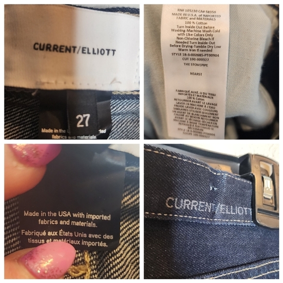 Current Elliot darkwash straightleg jeans.  Women's size 27. Button fly. - Picture 2 of 15